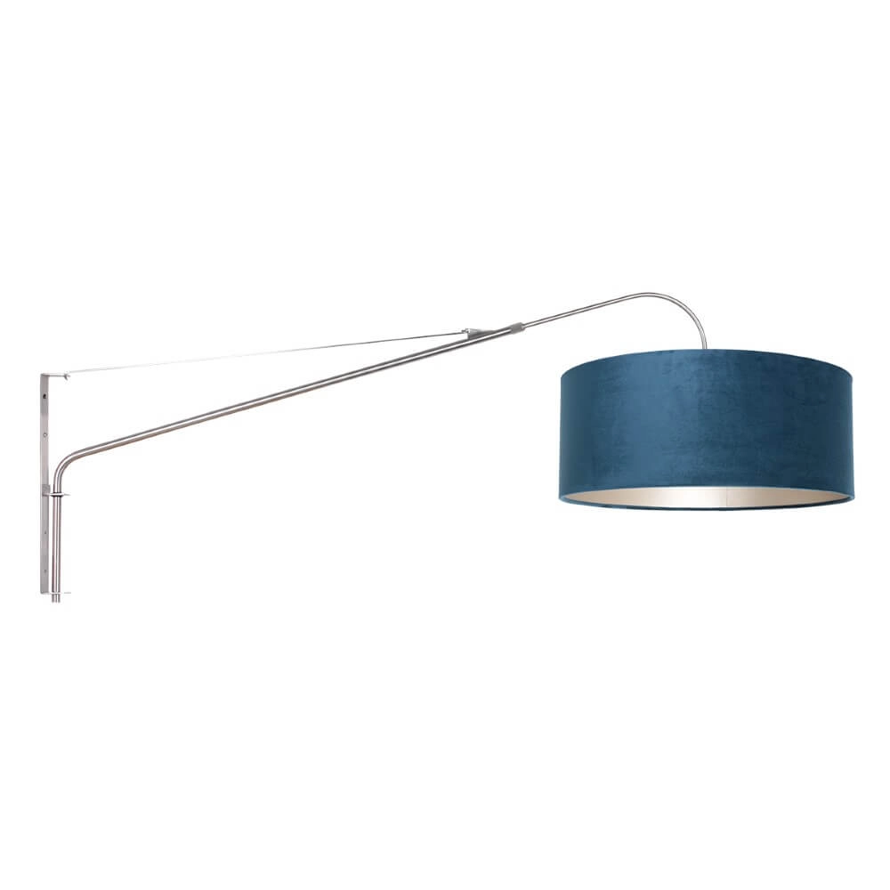Verstellbare Wandleuchte Elegant Classy Edelstahl mit Blau