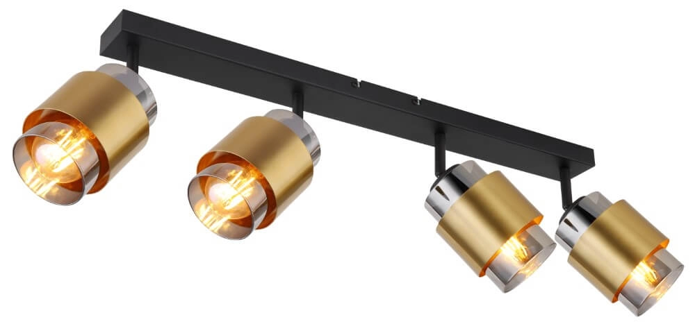 Deckenleuchte Milley Schwarz mit Gold 4-Licht