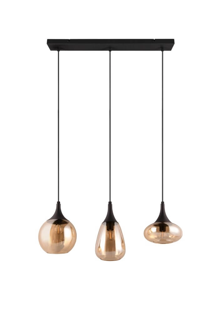 Hängelampe mit 3 Leuchten Lumina mit Braunglas Trio 4017807597080