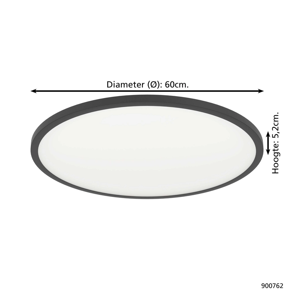 Smart Slim Deckenlicht Sarsina-Z Ø 60cm – schwarz Eglo 9008606264070