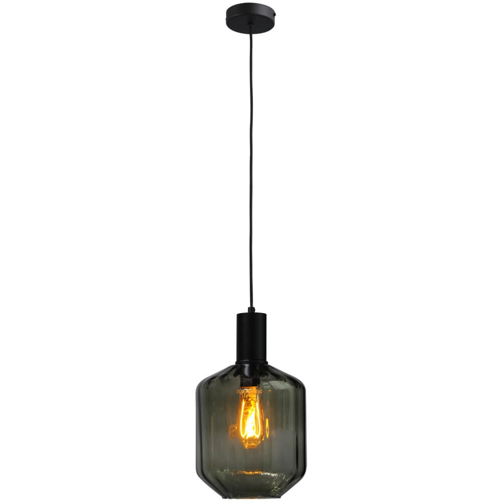 Hängelampe schwarz Porto mit grünem Jagger-Glas – Ø 19 cm Masterlight 8718121269344