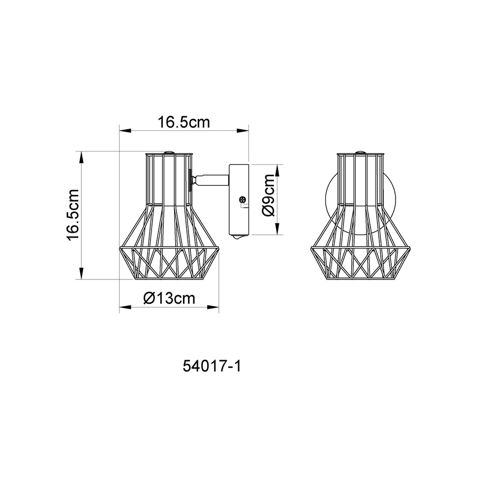 Wandlampe Priska Schwarz Globo 9007371412167