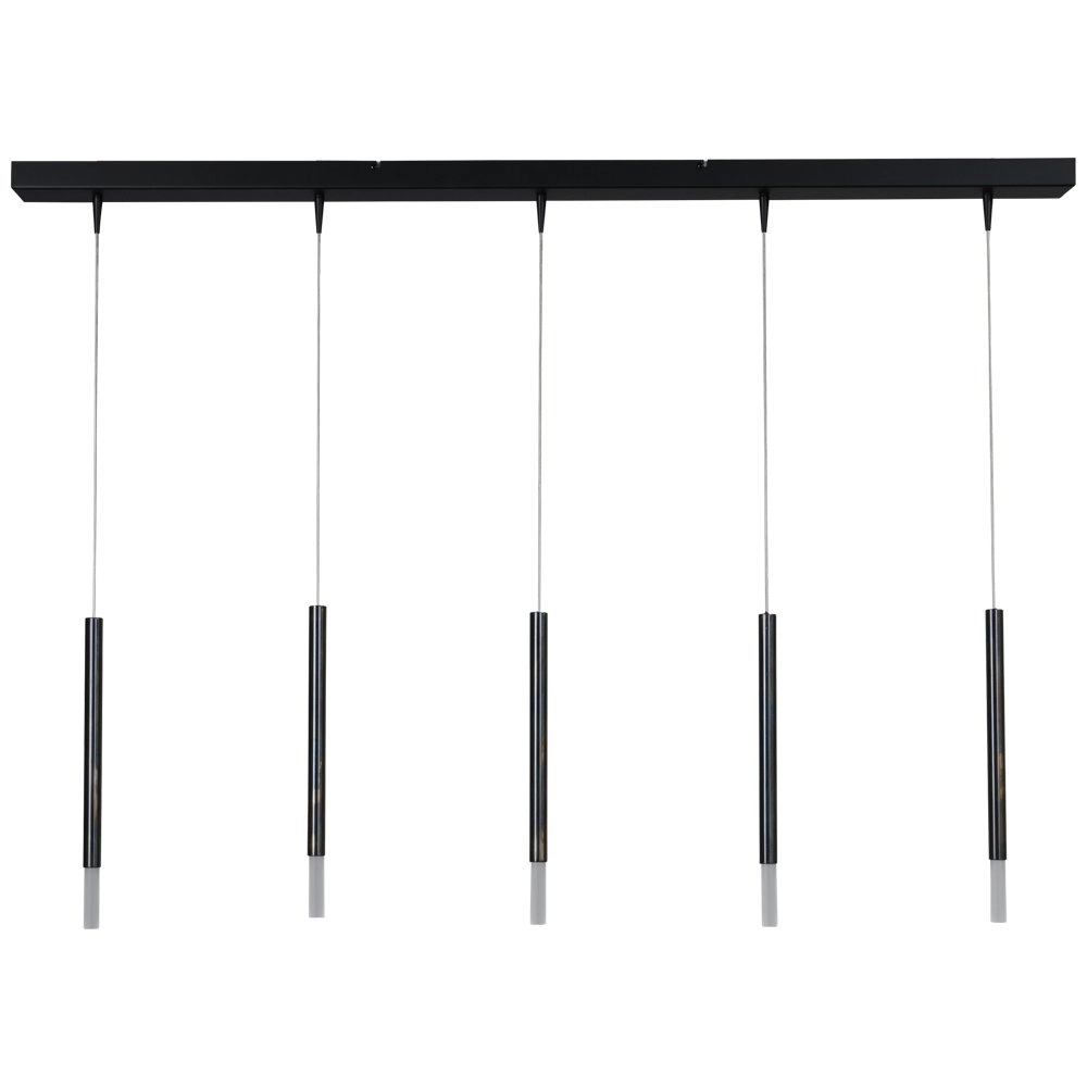 Schwarze Esstisch-Hängelampe Flute 5-flammige Design-Zylinder