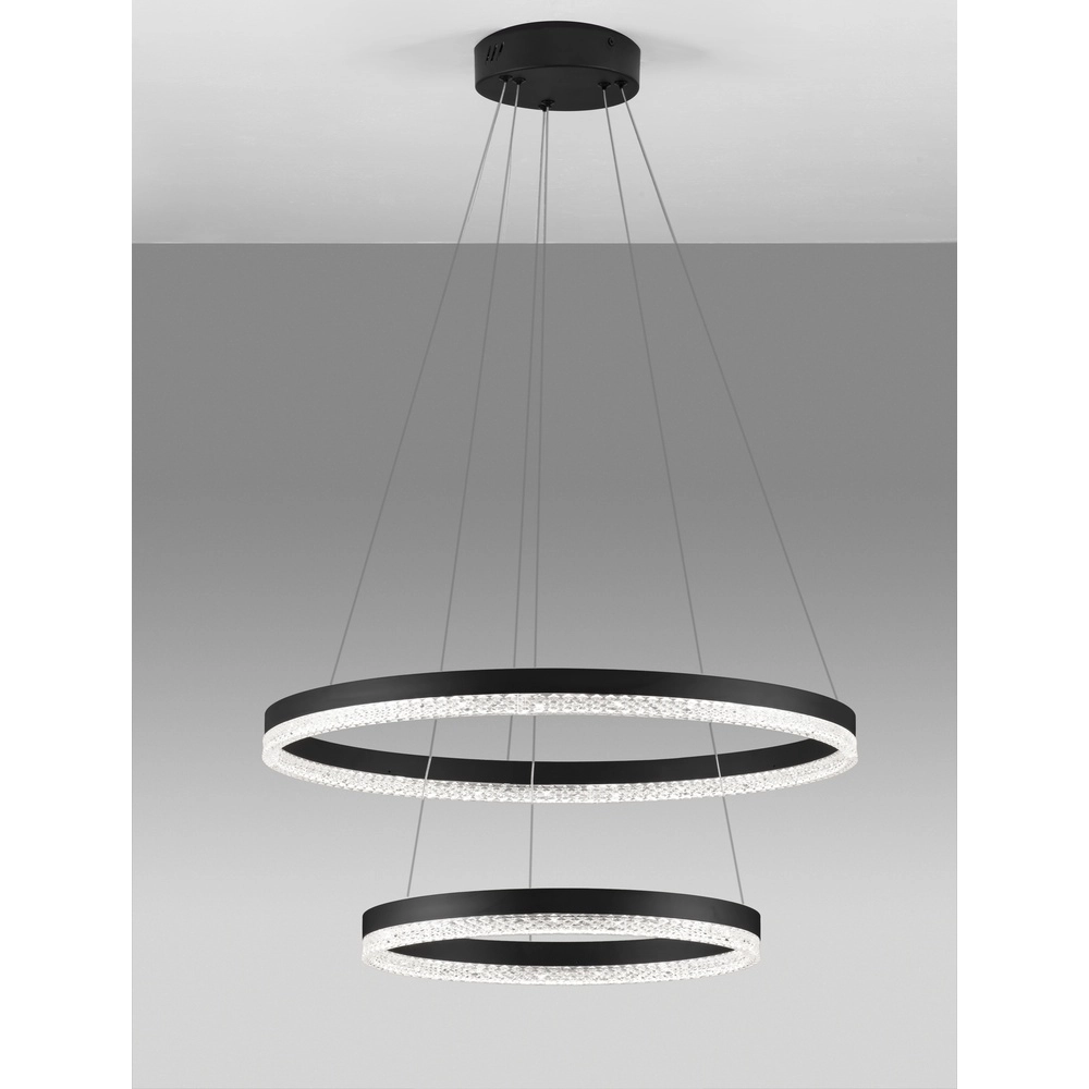 Pendelleuchte Adria schwarz Ø 60cm doppelt Lyora 5212017443809