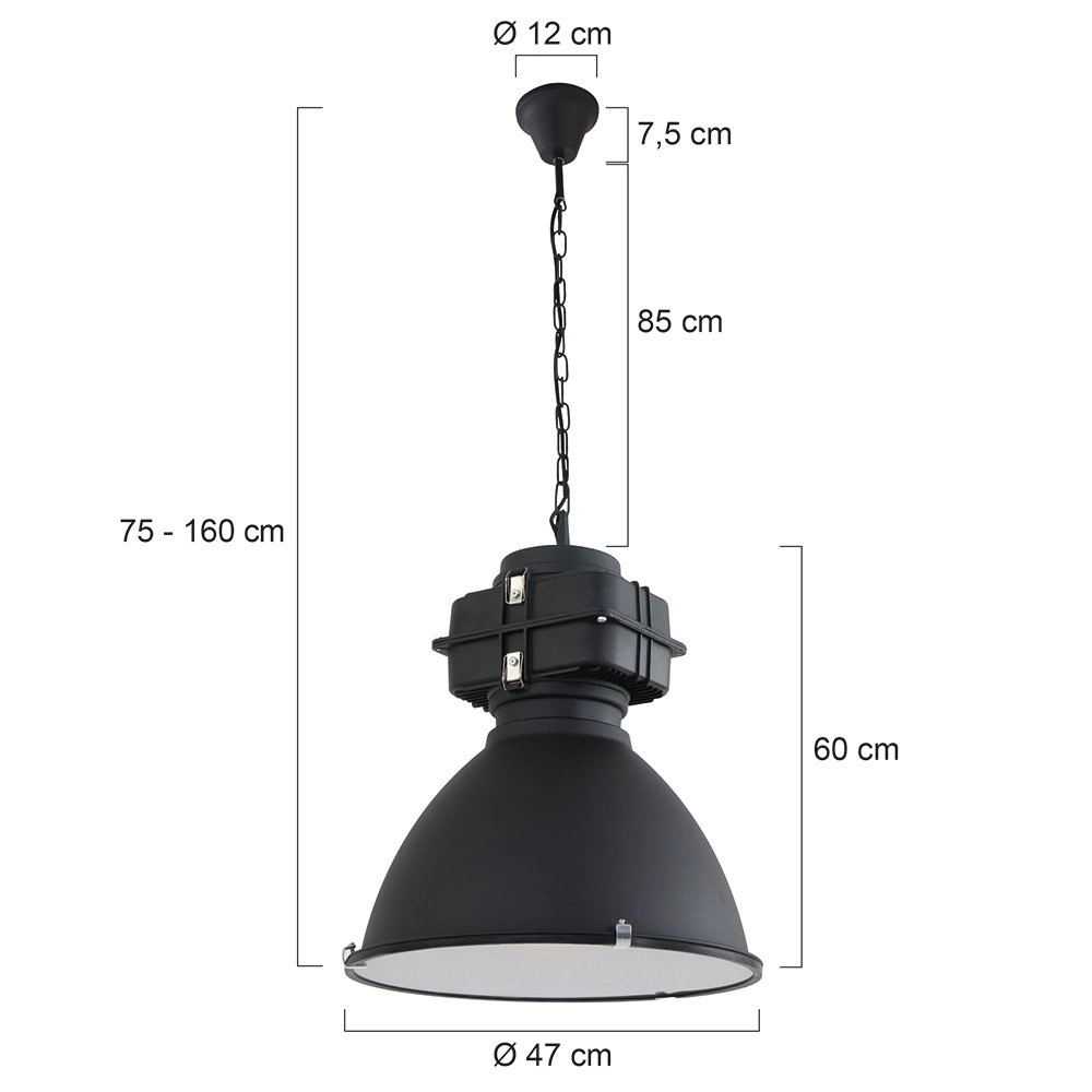 Pendelleuchte Fender 47 cm schwarz Steinhauer 8712746108477