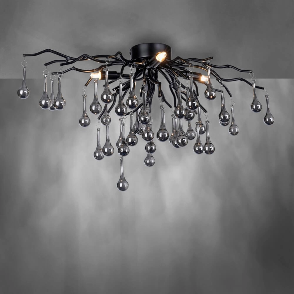 Kronleuchter Icicle schwarz 60cm Paul Neuhaus 4012248377574