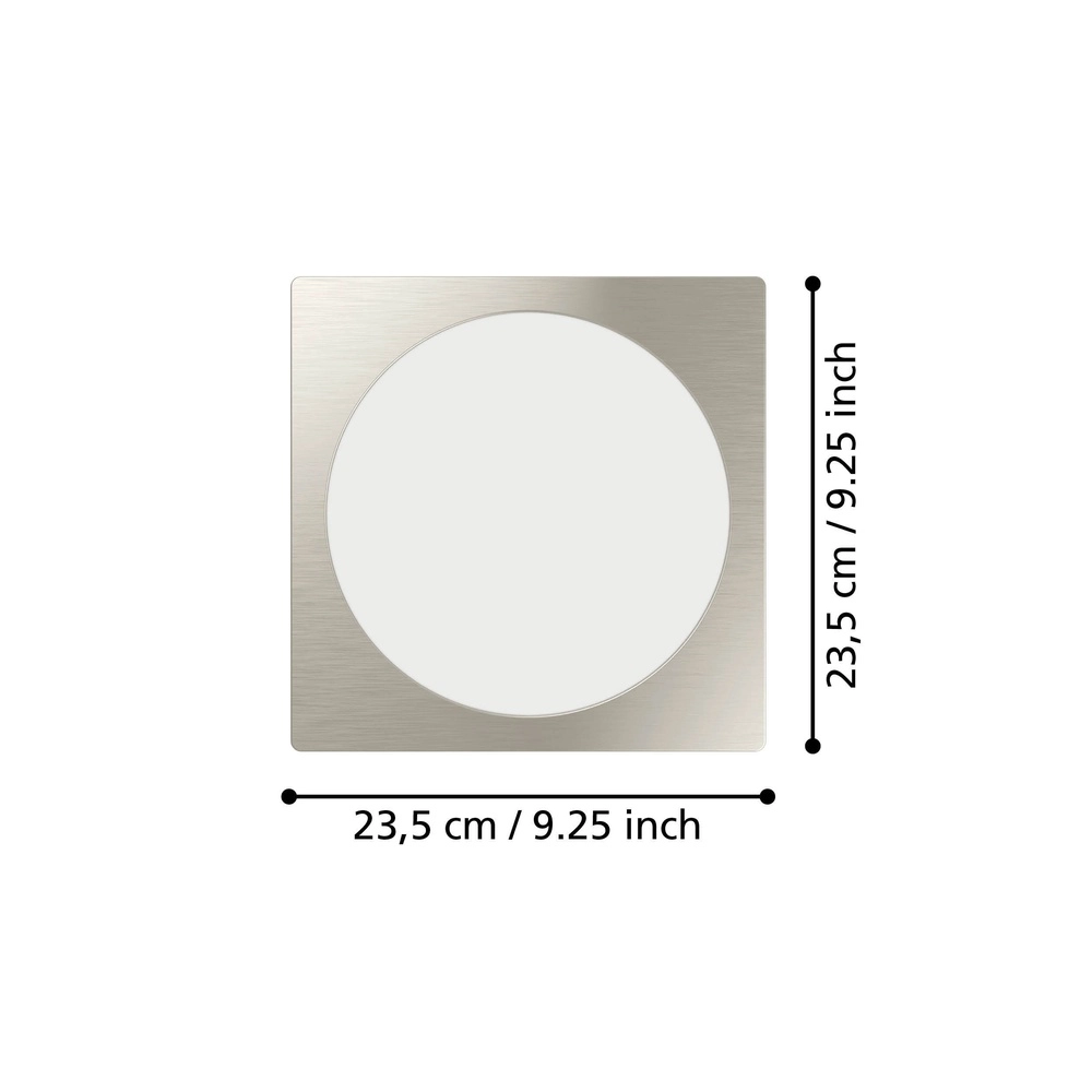Einbaulampe Fueva 6 Quadrat – Edelstahl – 21,6x21,6 cm Eglo 9008606330898