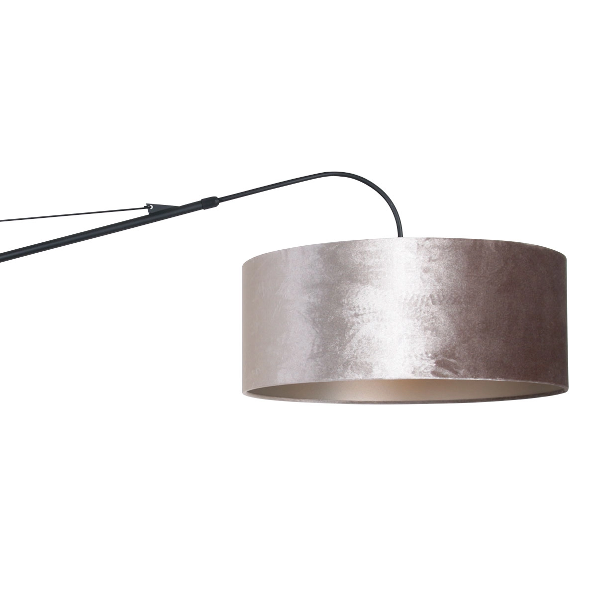 Wandlampe Elegant Classy 50 cm schwarz mit taupefarbenem Samtschirm