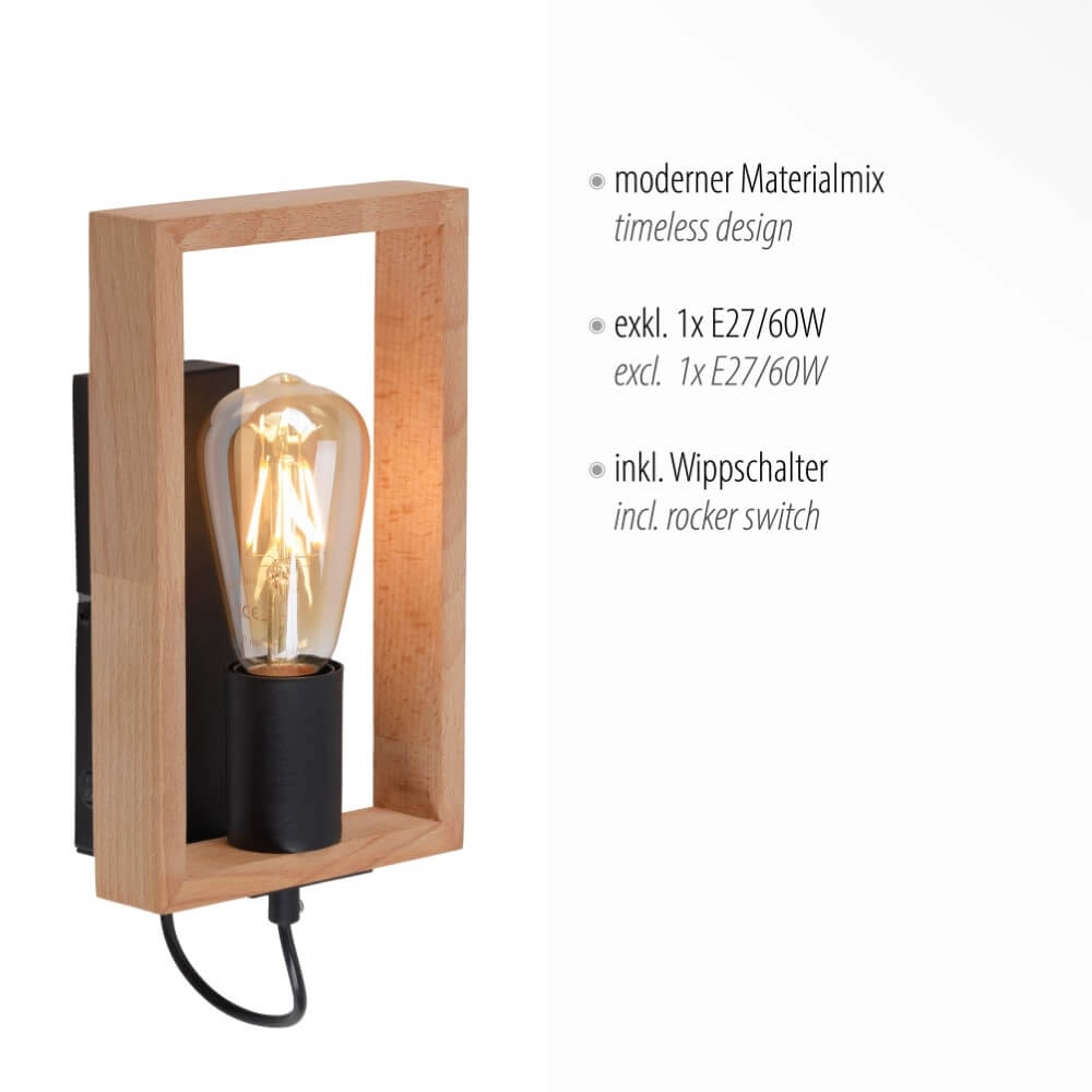 Ländliche Wandlampe Franky 1-Licht Just Light 4043689966454