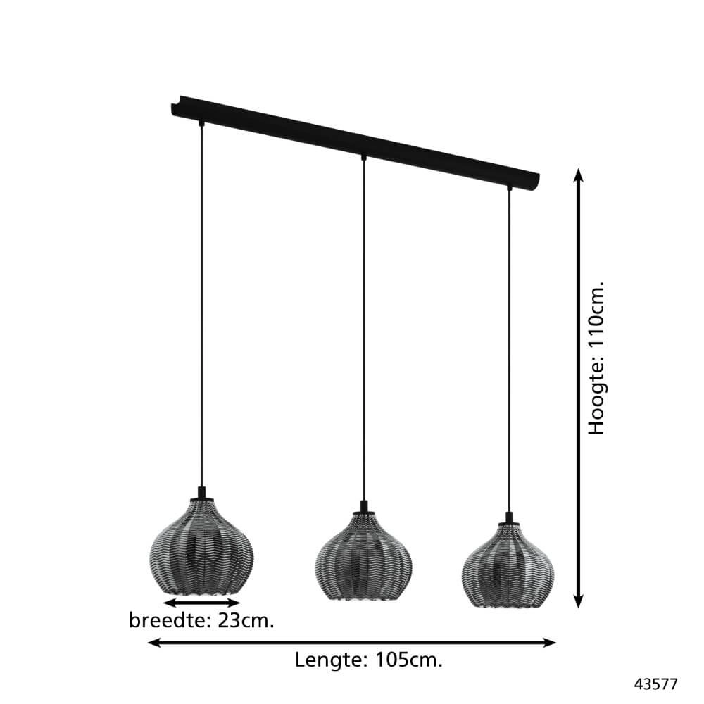 3-flammige Hängelampe aus Glas Tamallat Eglo 9002759435776