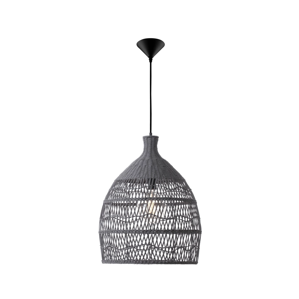 Graue Pendelleuchte Destin Rattan Ø 42cm Lyora 5212017416681