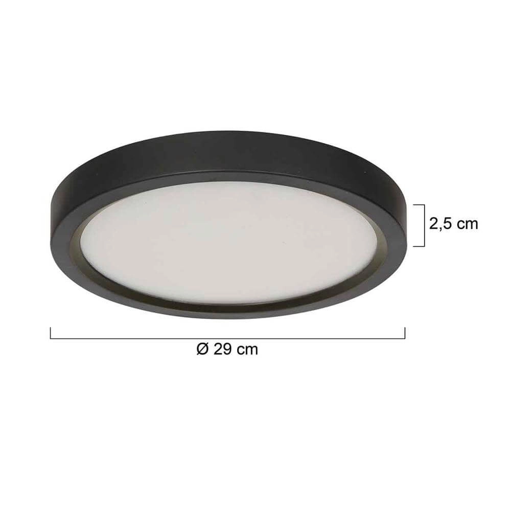 Schwarze Deckenleuchte Walcie Ø 30cm Steinhauer 8712746176599
