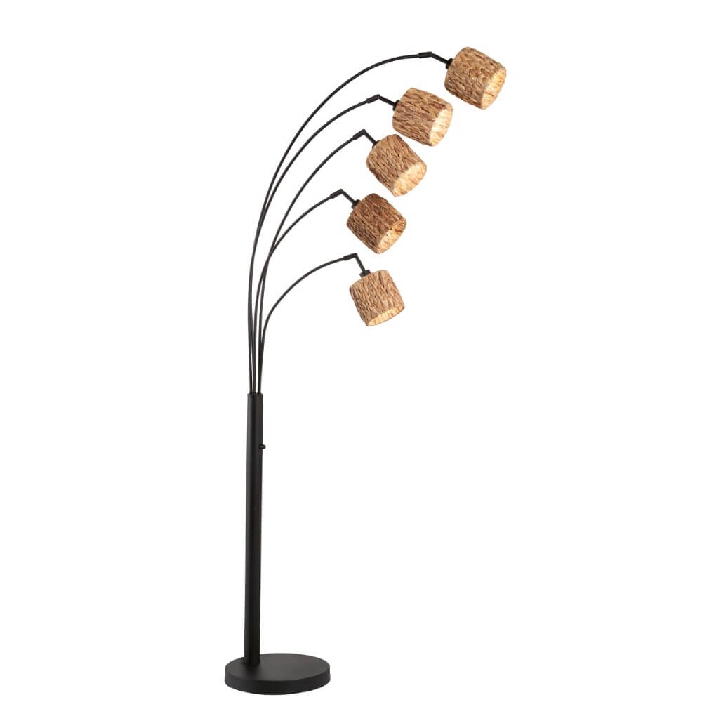Bogenlampe Hyazinthe Rattan 5-flammig Fischer & Honsel 4003694404440
