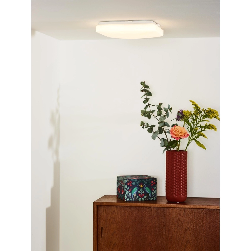 Quadratische Deckenlampe Otis 28 cm weiß Lucide 5411212791344