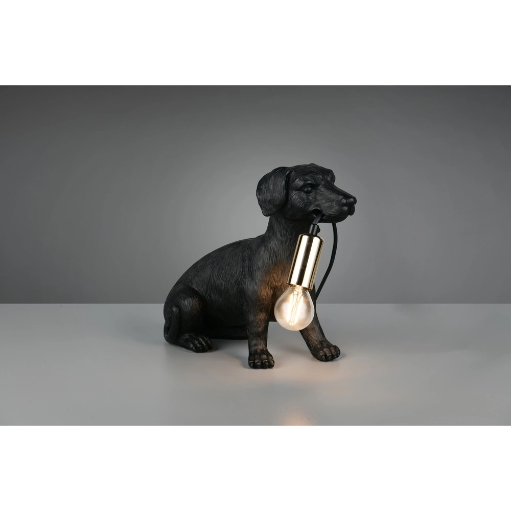 Tischlampe Rudi Hund schwarz Trio 4017807668148