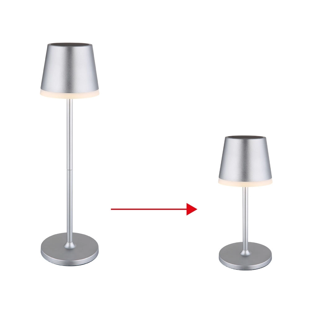 Solartischlampe Vannieso Silbergrau Globo 9007371478361