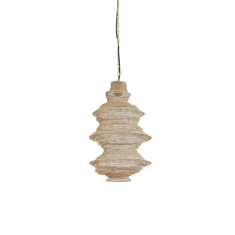Metallnetz-Pendellampe Nakisha Ø 31 cm – Sand
