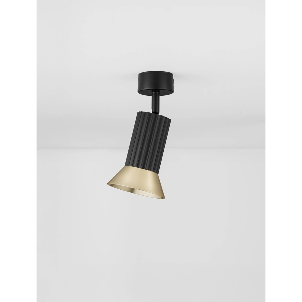 Deckenstrahler Luvia Orientierbares Schwarz mit Gold Lyora 5212017475510