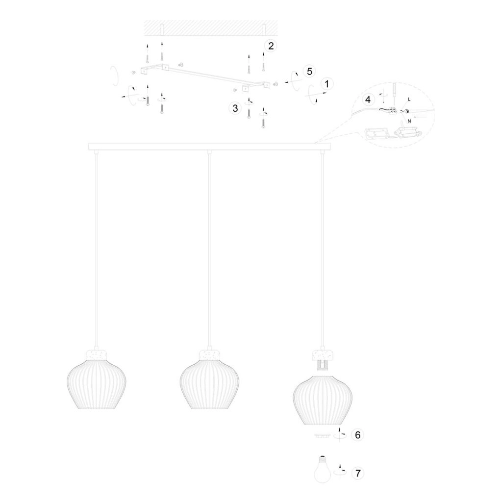 3-Licht Pendellampe Travino Sandbraun Steinhauer 8712746184372