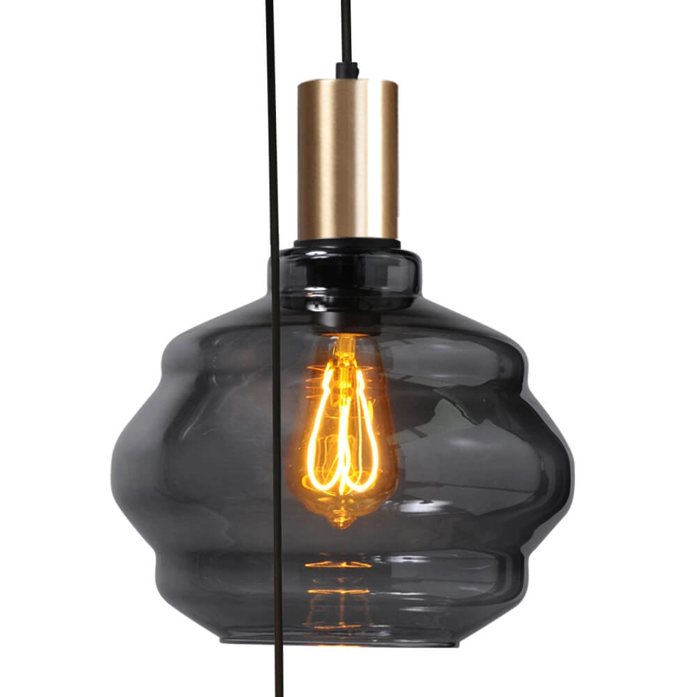 5-flammige Loft-Hängelampe - Gold - Porto mit verschiedenen Gläsern Masterlight 8718121271255