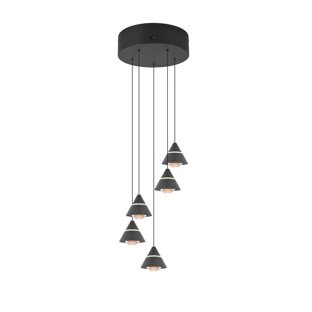 Design-Pendelleuchte Romeo 5-flammig schwarz