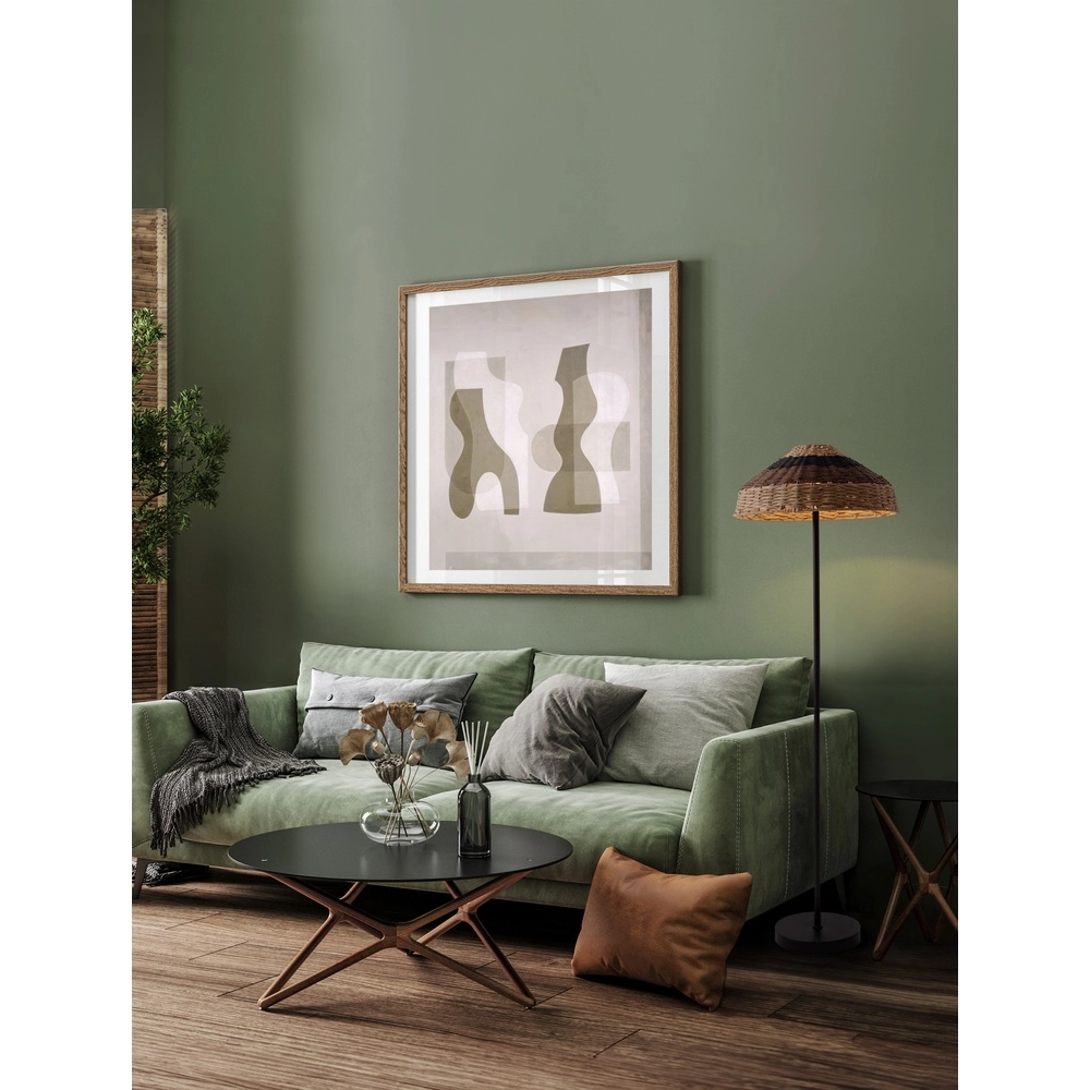 Stehlampe Caro Schwarz und Rattan Lyora 5212017453013