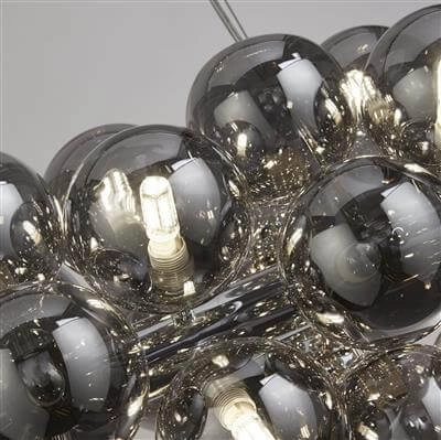 Hängelampe Glas Berry Globe 25-light schwarz mit Rauchglas Searchlight 5053423188614
