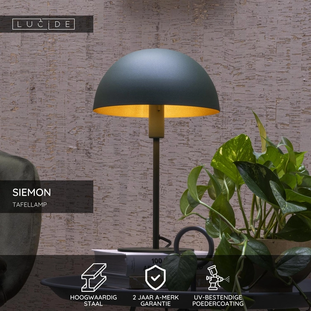 Design-Tischlampe Siemon Grün Lucide 5411212451538