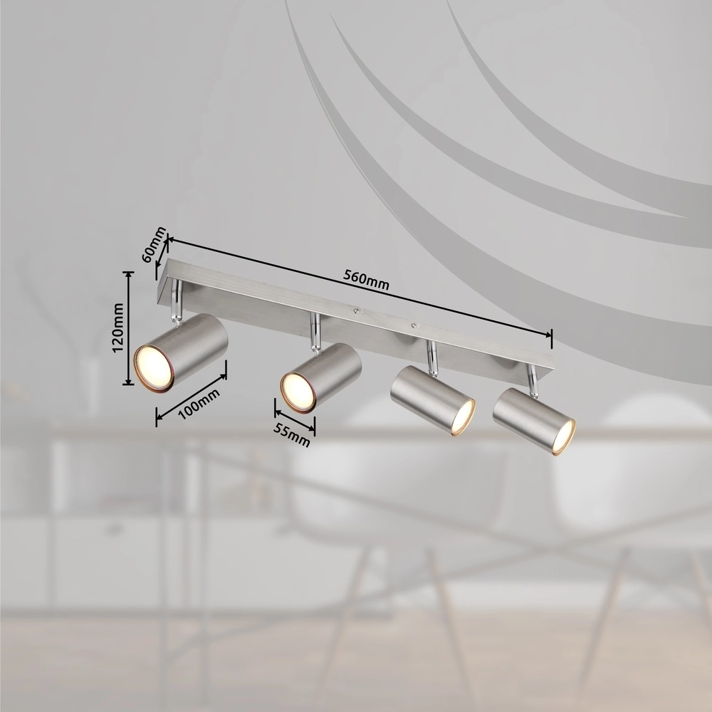 Deckenlampe 4-Licht Robby Nickel Globo 9007371433537
