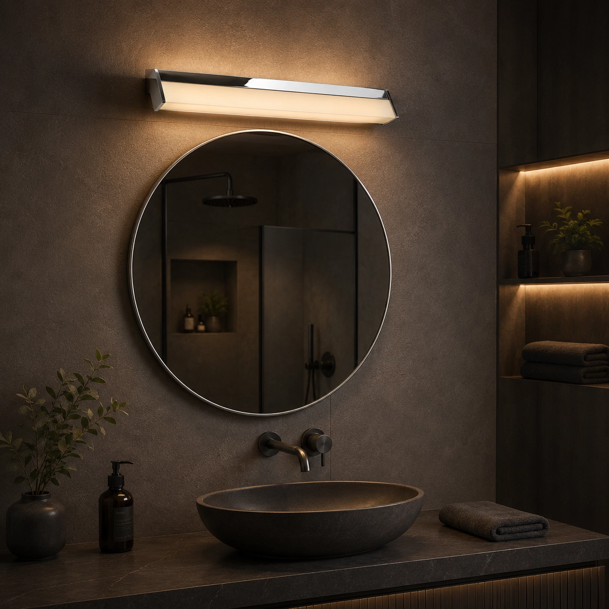 Spiegel Wandleuchte Mirror 88 cm chrom
