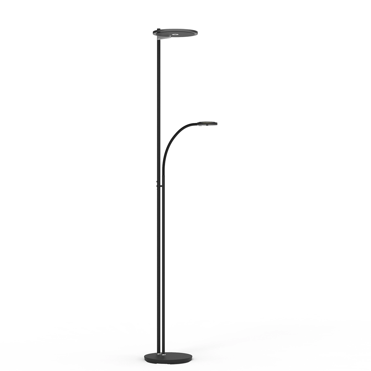 LED-Leselampe 2-flammig Turound 40 W – 2200–4000 K – 187 cm schwarzes Rauchglas