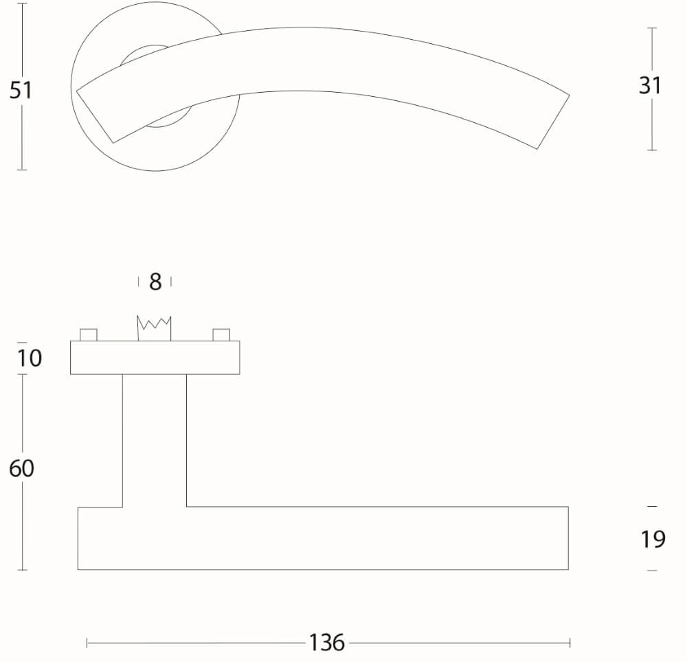 Türklinke Gebogen Edelstahl Intersteel 8714186422625