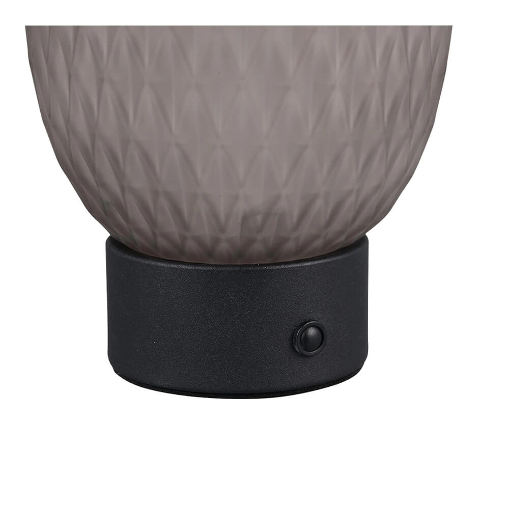 Tischlampe Facette schwarz mit Rauchglas Trio 4017807643589