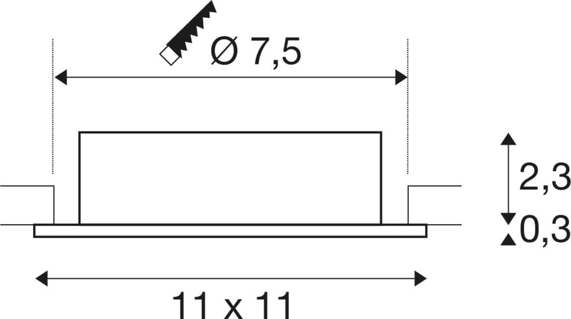 Einbaustrahler New Tria 75 XL quadratisch - weiß - GU10 SLV 4024163280549