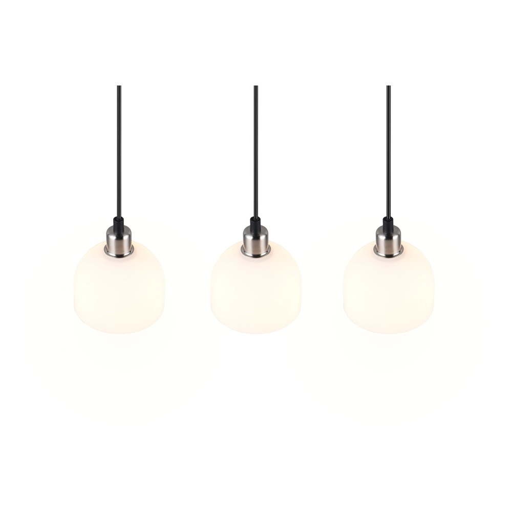 Nickel Pendelleuchte Molly 3-flammiges Weißglas Trio 4017807618099