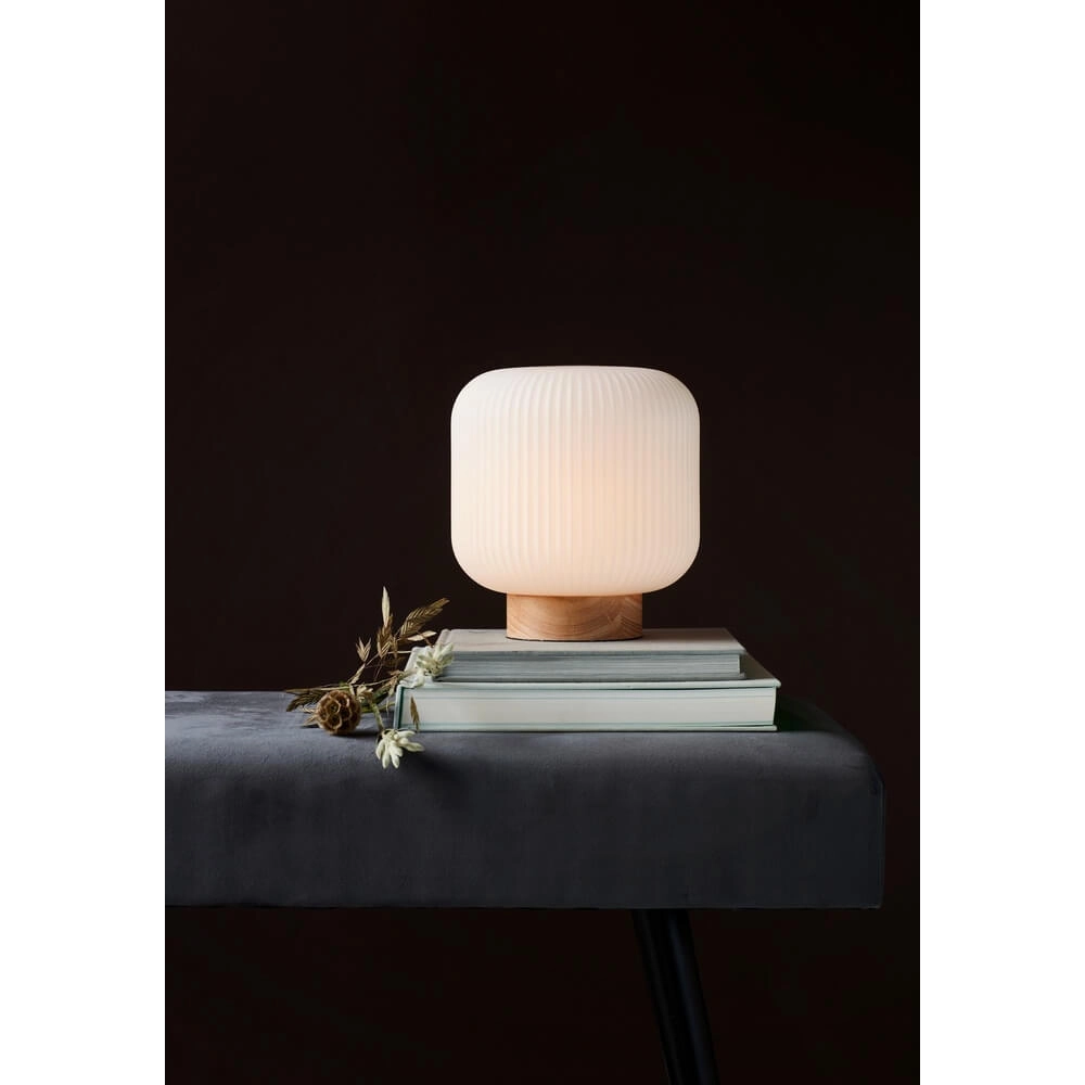 Tischlampe Milford Holz mit Weiß Nordlux 5701581463783