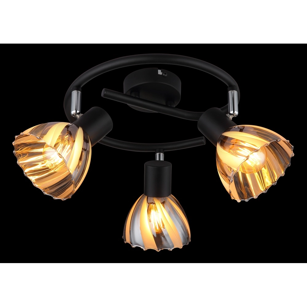 Deckenlampe 3-Leuchten Zachery Schwarz Globo 9007371525508