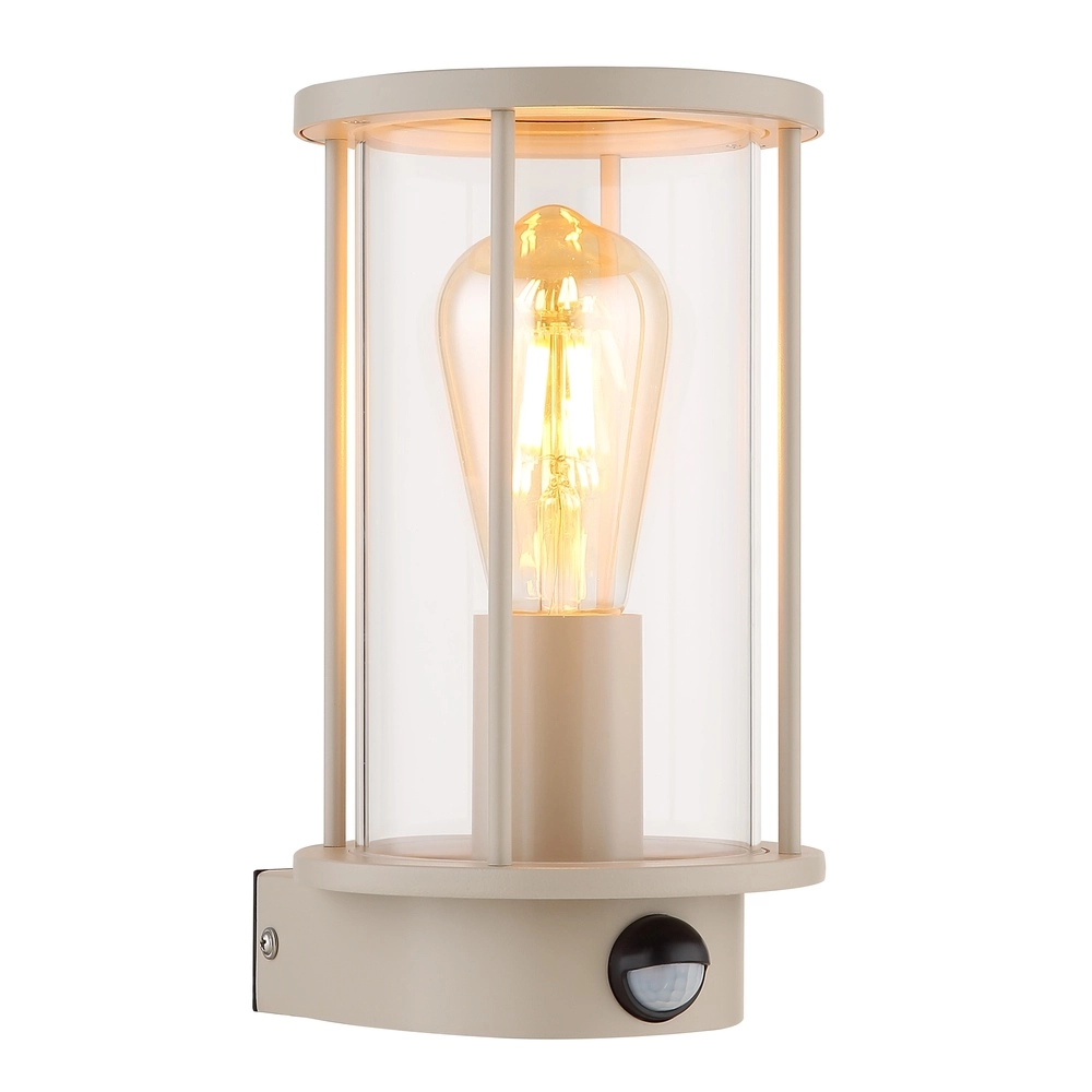 Außenwandlampe Gracey mit Sensor-Sandbraun