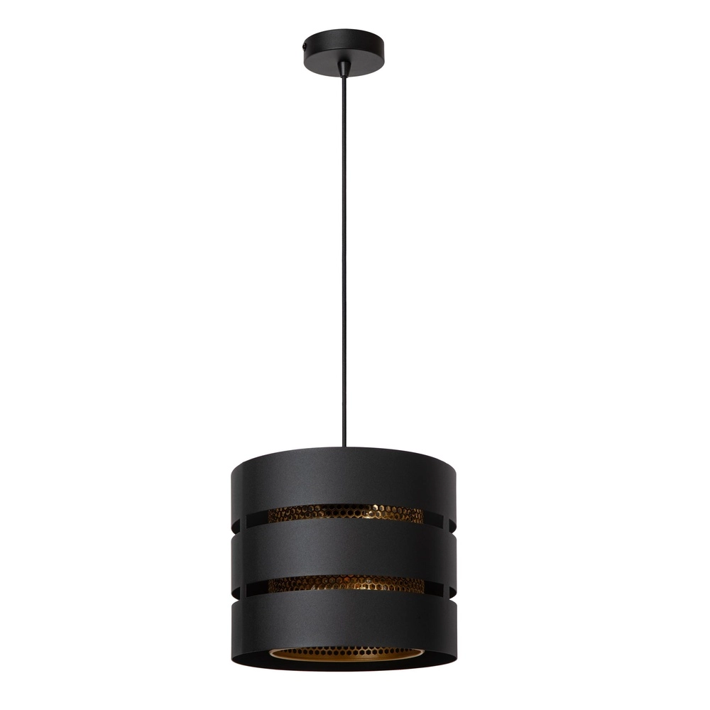 Pendellampe Rosas Ø 26 cm schwarz mit Gold