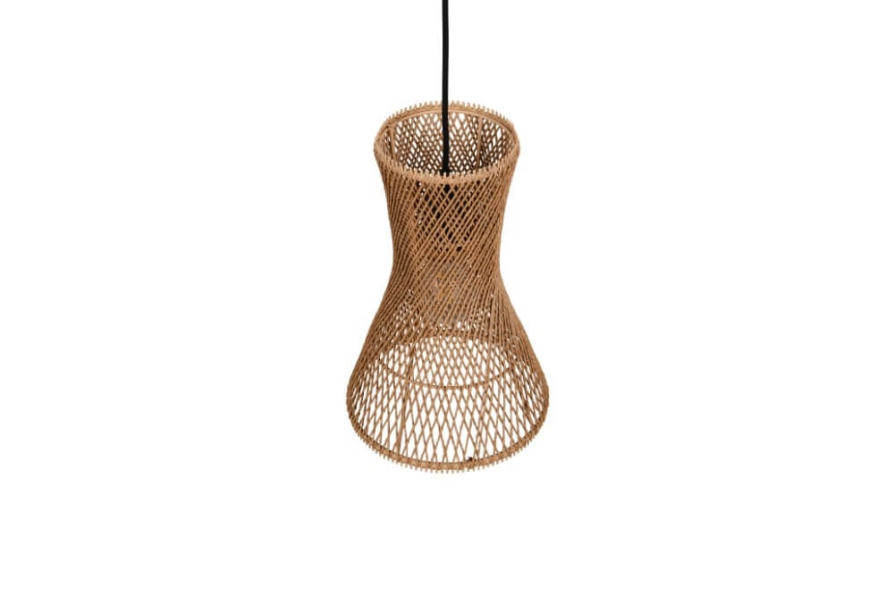 Design-Pendelleuchte Bijou schwarz mit Rattan Ø20cm Trio 4017807637304