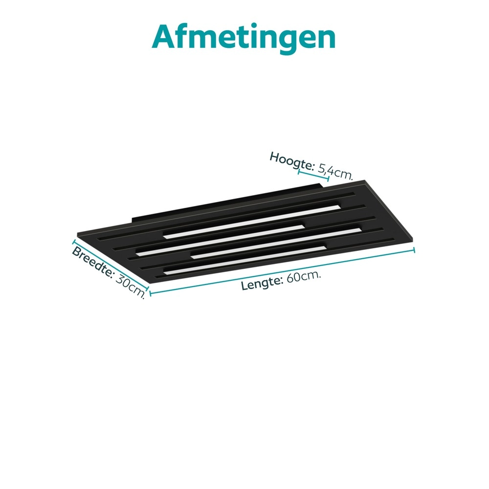 Intelligente Deckenbeleuchtung Pitrignani-Z Rechteck 60 x 30 cm schwarz Eglo 9008606390540