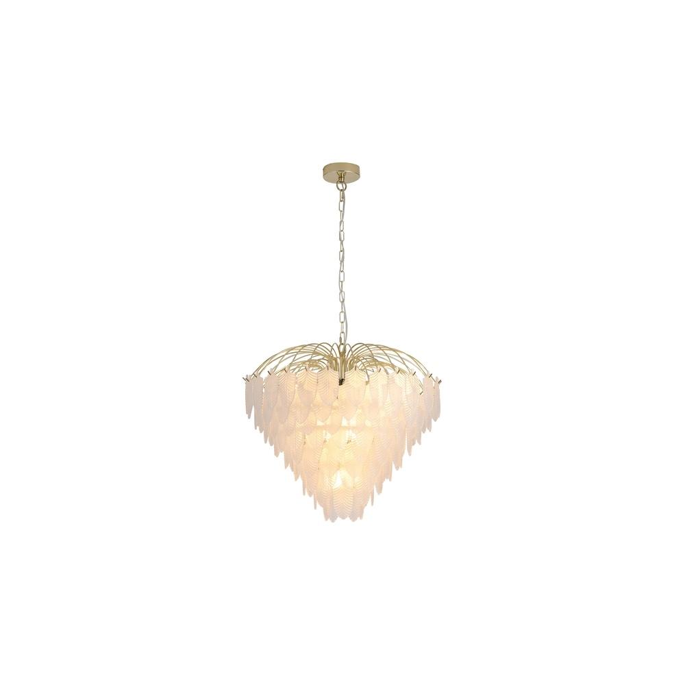 Pendelleuchte Feather 10-helles Gold