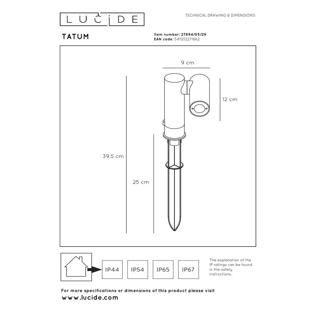 Gartenspitzen-Punkt Tatum Anthrazit Lucide 5411212271662