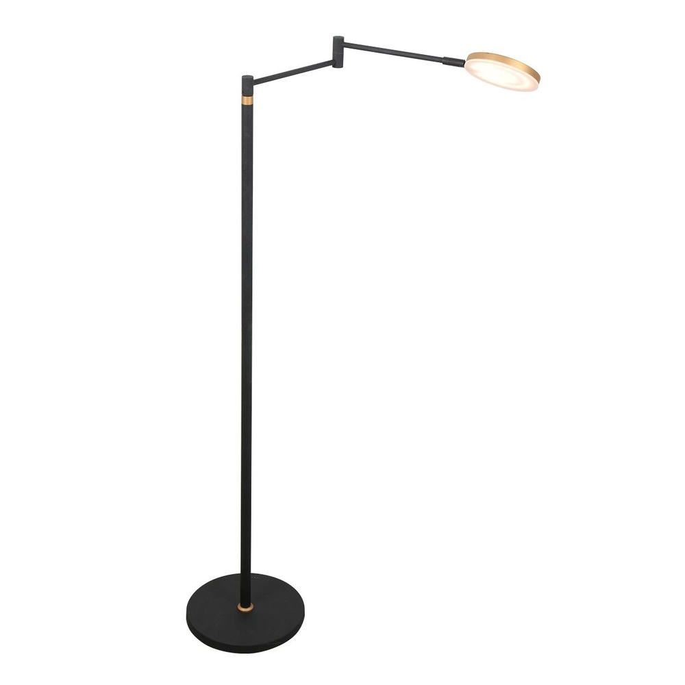 Design-Leseleuchte Soleil schwarz mit goldener Kappe Steinhauer 8712746177381