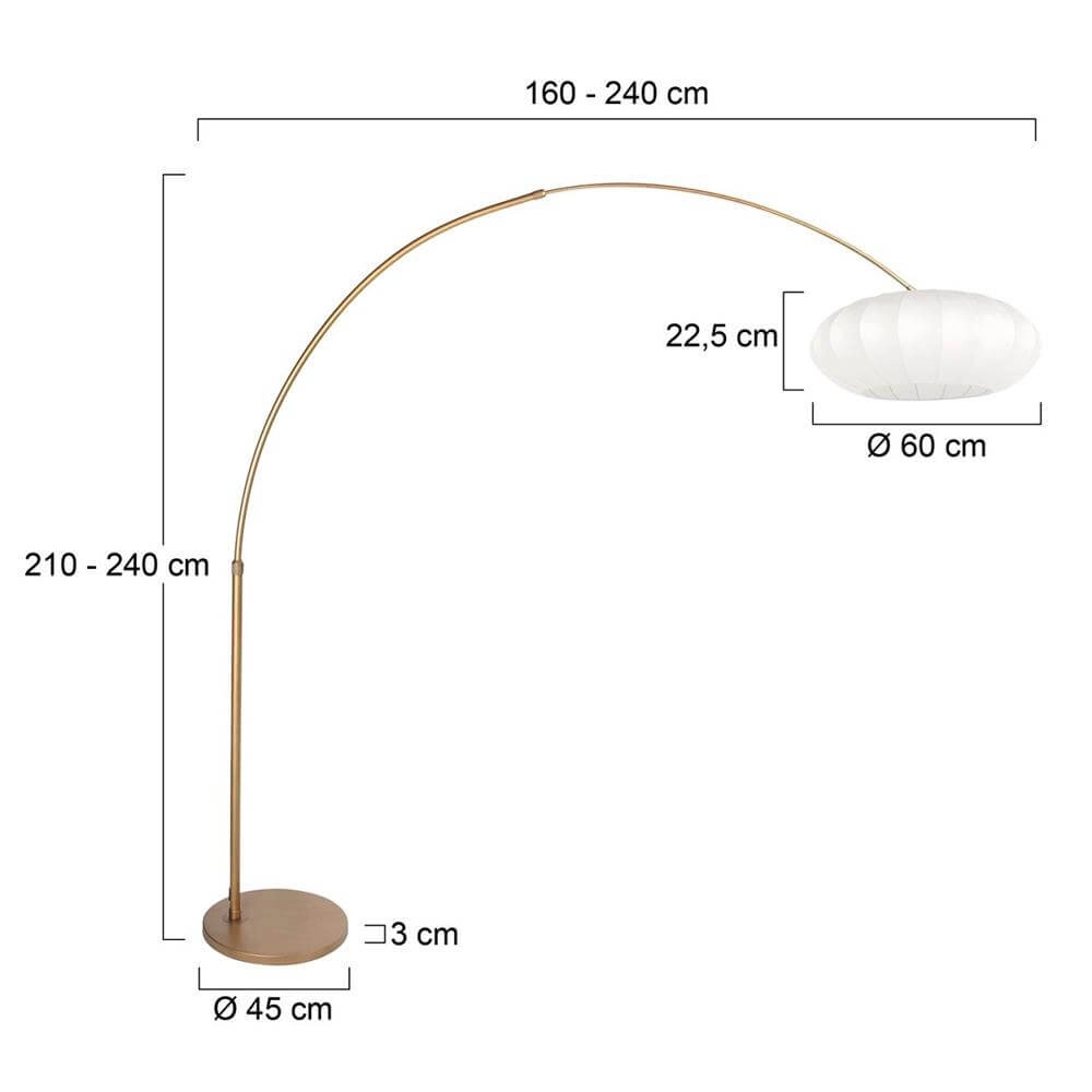 Bogenlampe Sparkled Light bronze mit weißem Kugelschirm Ø 45cm Steinhauer 8712746179897
