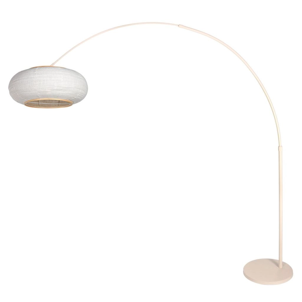 Lichtbogenlampe sandbraun Silva Alba mit weißem Farbton Ø60 cm Steinhauer 8712746185720