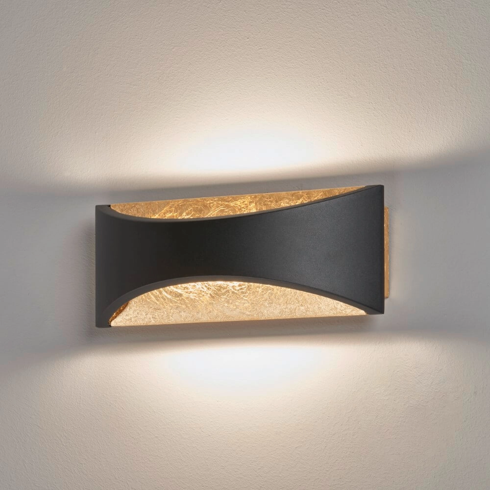 Wandlampe Rio schwarz mit gold Fischer & Honsel 4003694305297