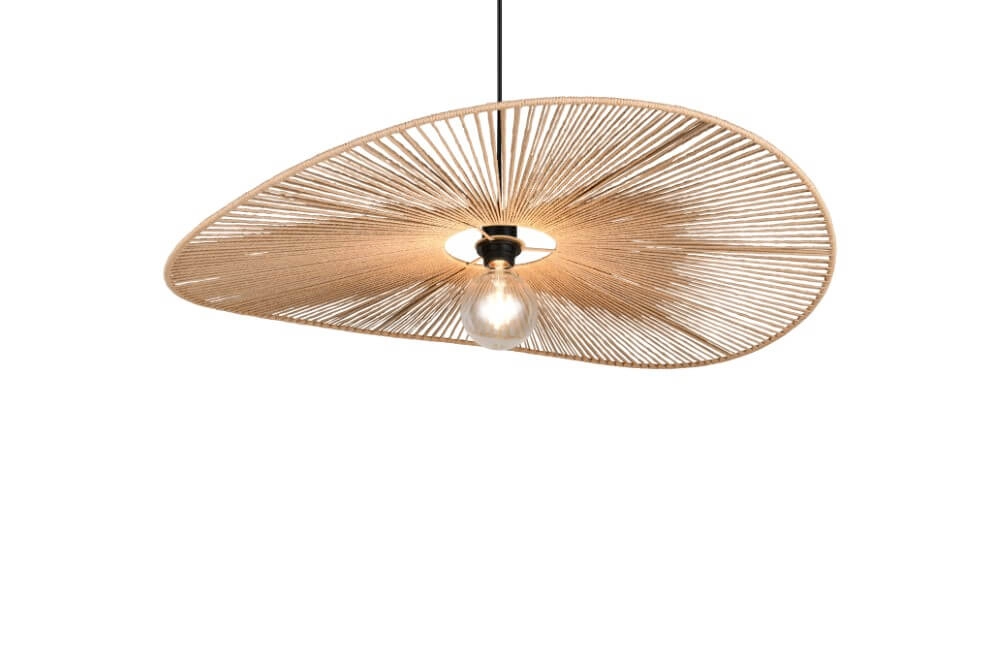 Große japandi Pendelleuchte Laurine Ø 78cm Trio 4017807637632