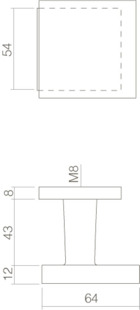 Türknauf vorne Castor Quadratisch Cropped Schwarz Intersteel 8714186402979