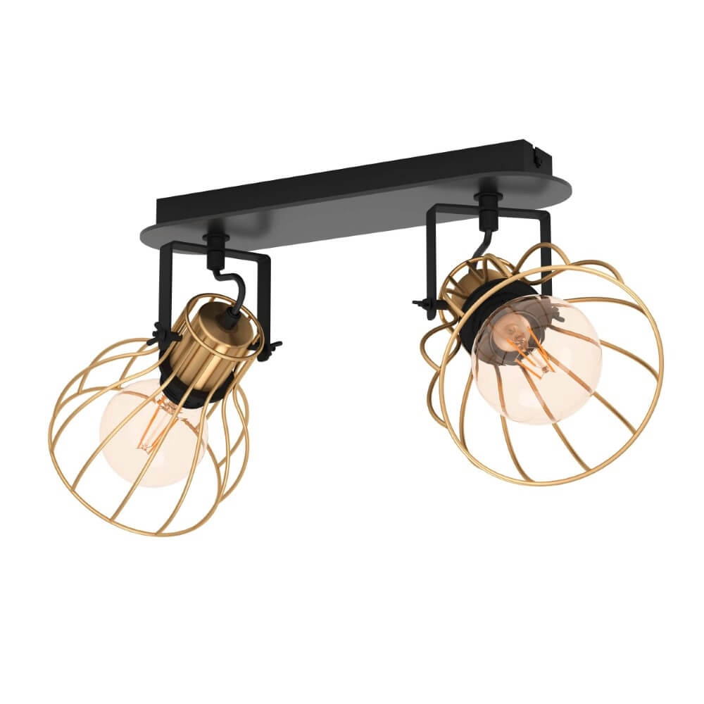 Goldene Deckenlampe Sambatello 2x E27